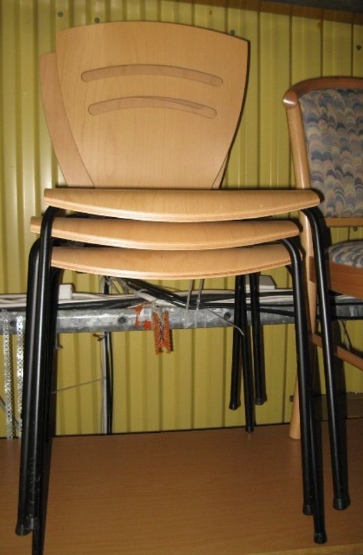 Stol Ullis bok/svart - Paketpris 3st