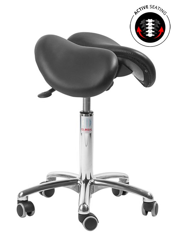 Sadelstol Echo ALU50 svart läder