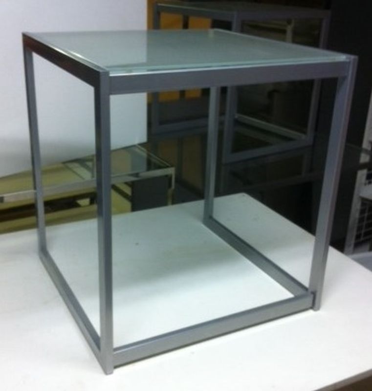 Podie glas/silver 55x50x50 cm - begagnad