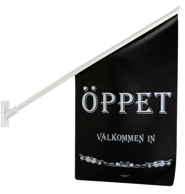 Flagga ÖPPET svart/vit