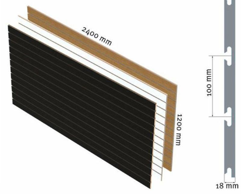 Spårpanel 2400x1200 mm vit