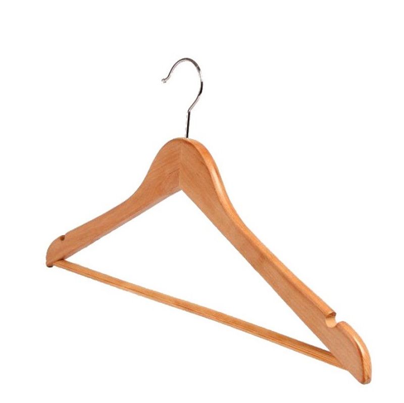 Trähängare rak med stång 45cm 50-pack