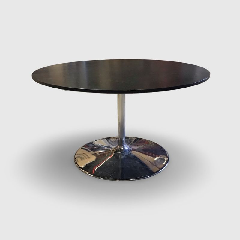 Soffbord Ø 90 cm svart/krom - begagnad