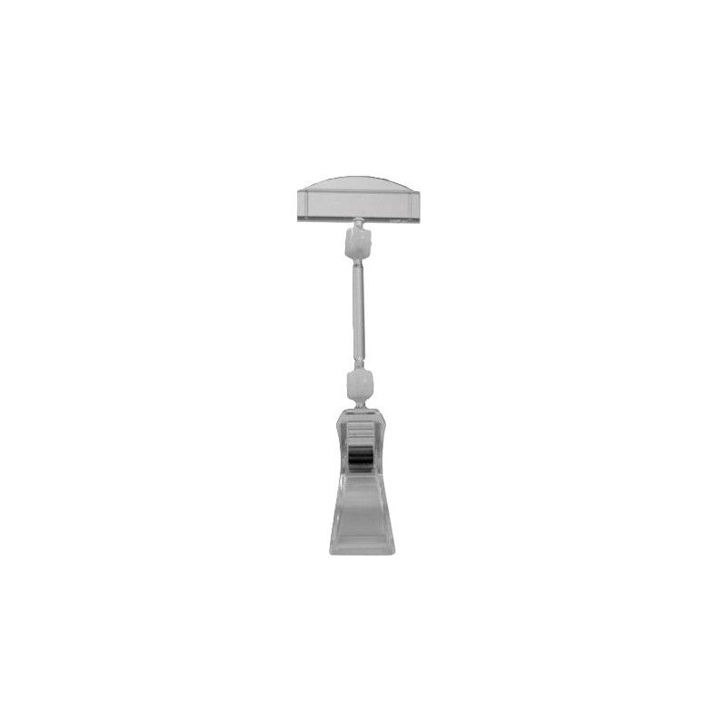 Skyltklämma mellan med 5cm stång transp 10-pack