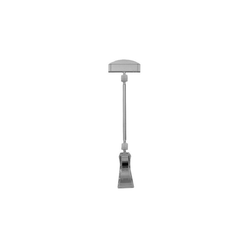 Skyltklämma mellan med 10cm stång transp 10-pack