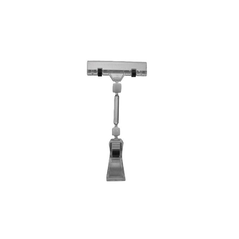 Skyltklämma stor med 5cm stång transp 10-pack