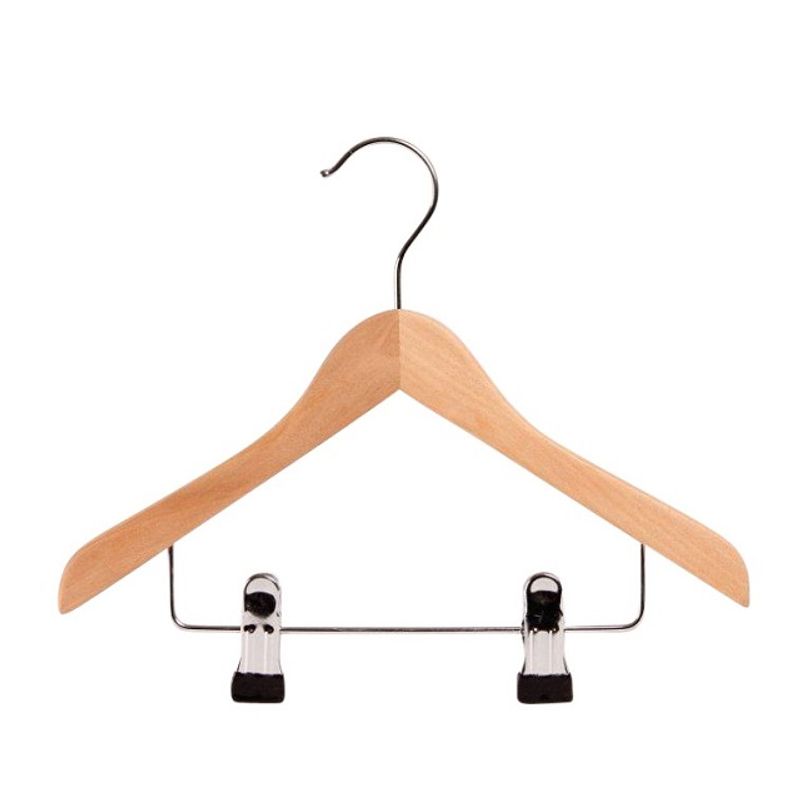 Trähängare baby rak m clips 28 cm 50-pack