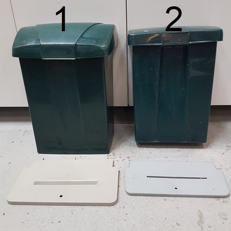Postlåda grön med insats - begagnad