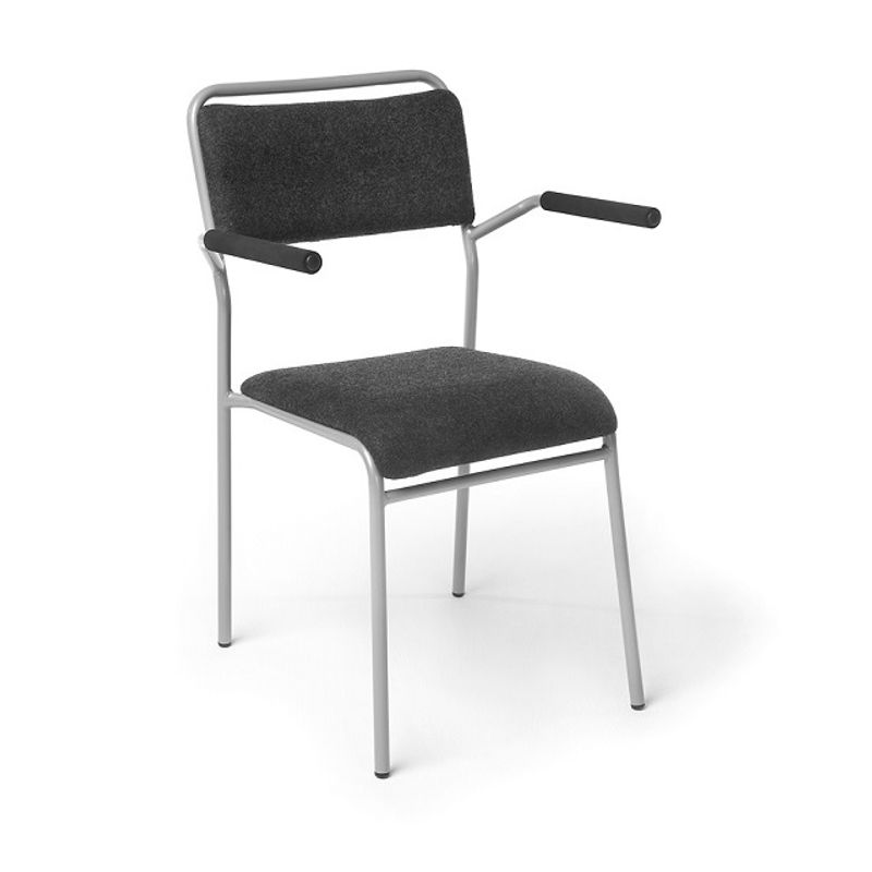 Partystolen 1 textil grå | armstöd | 4-pack