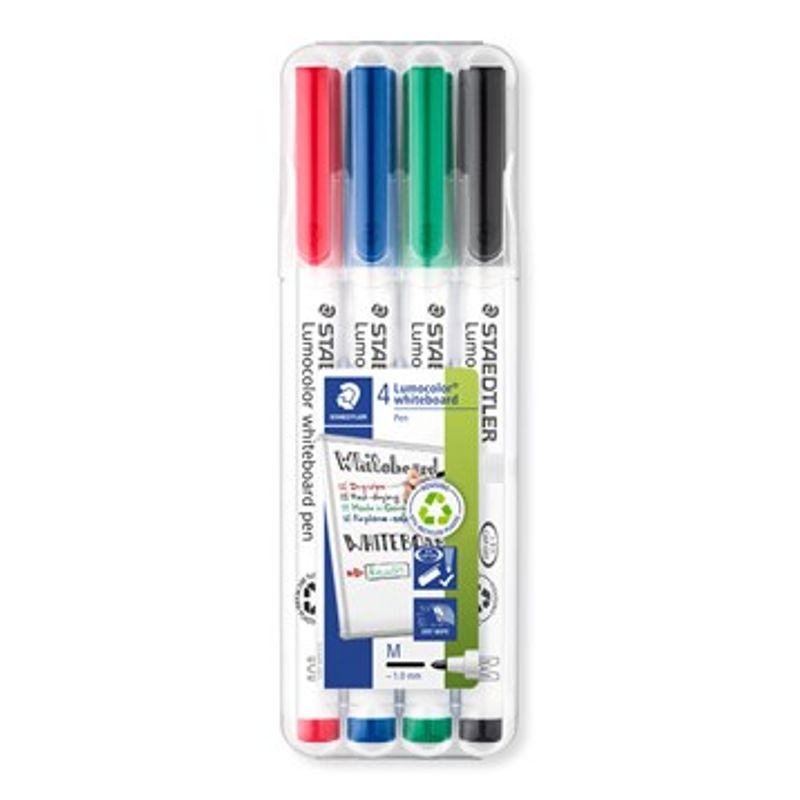 Whiteboardpenna Lumocolor 1 mm 4-set