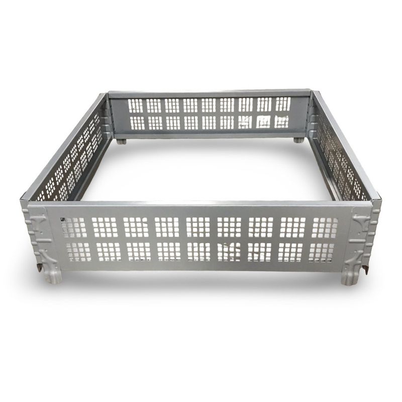 Pallkrage 800x800 mm metall grålackerad - begagnad