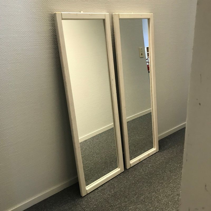 Spegel 45x129 cm vit - begagnad