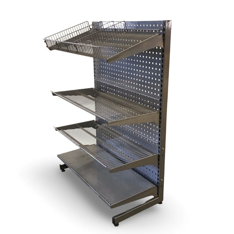 Butiksinredning L-stativ höjd 133cm grå - begagnad