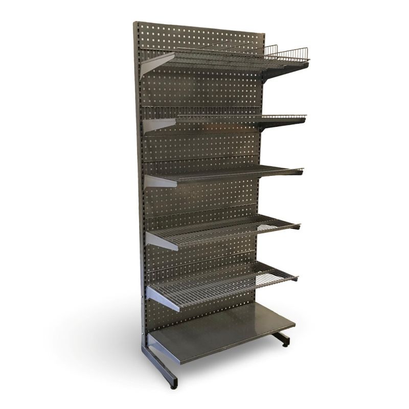 Butiksinredning L-stativ höjd 207 cm grå - begagnad