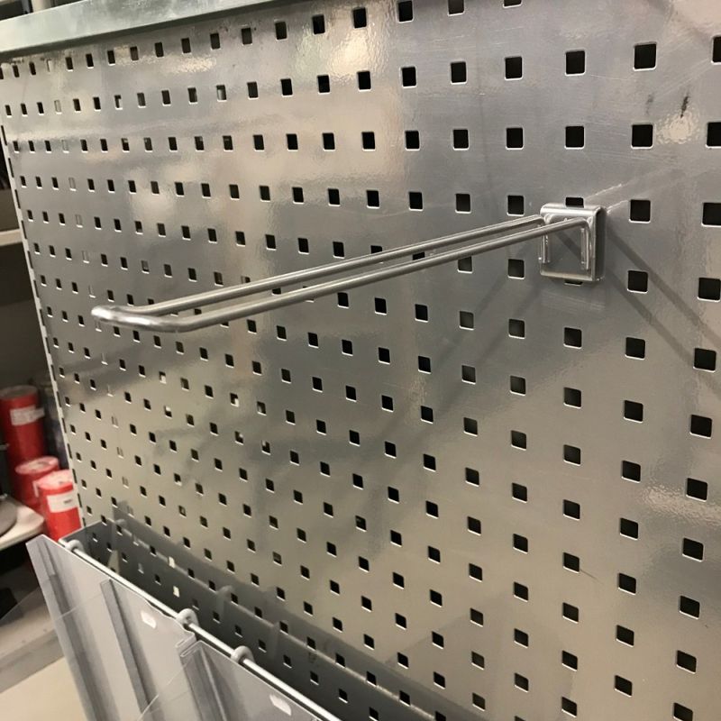 Dubbelspjut 250mm perf.plåt fyrkant grå - begagnat